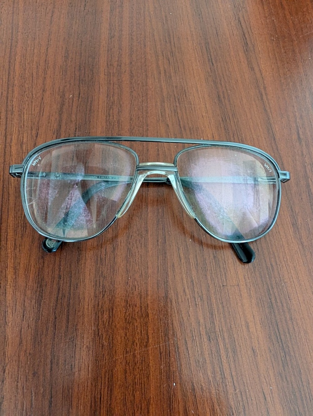 Hilco 3118 Aviator Eyeglass Frames Only Gunmetal Gray Double Bridge Vintage